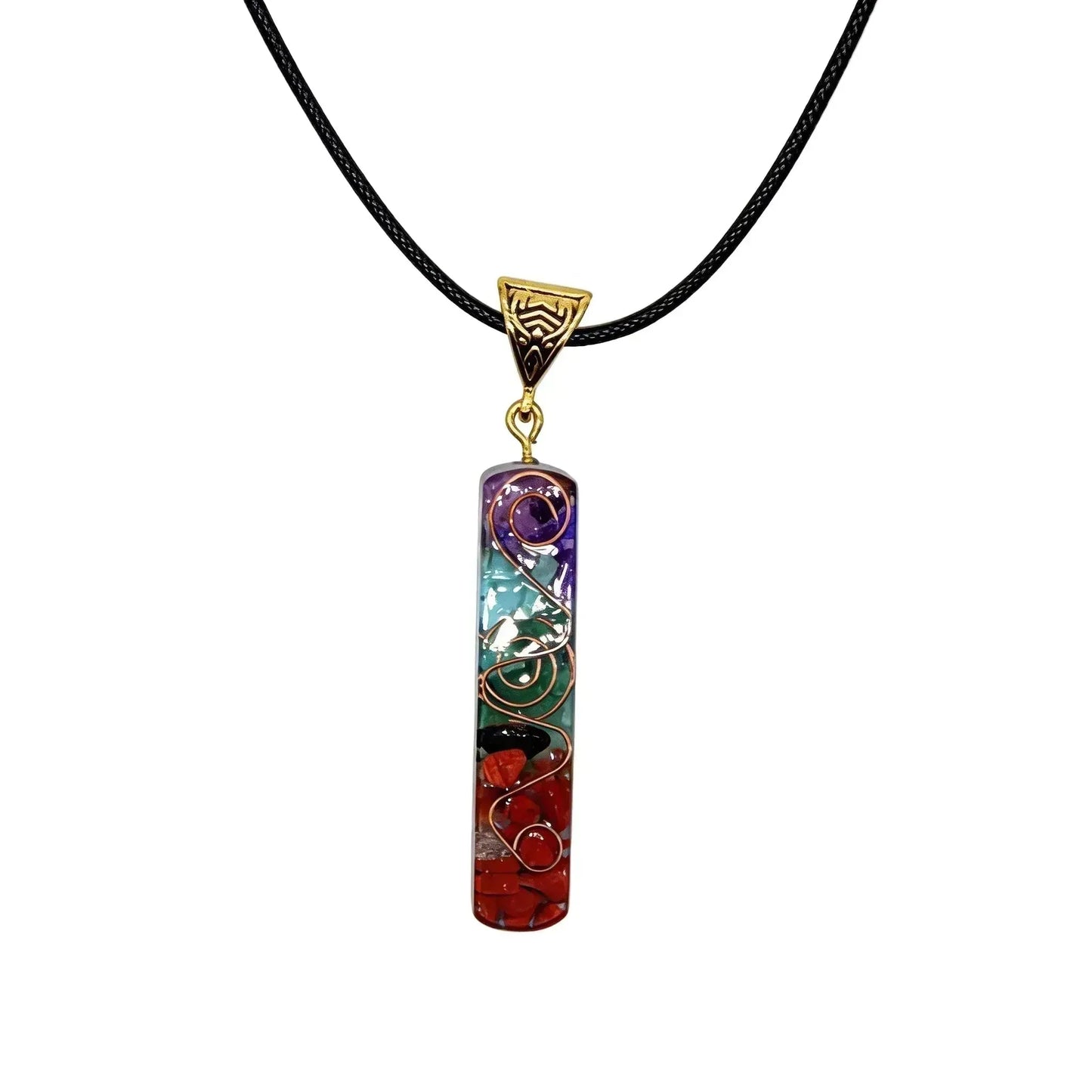 CHIGROVE 7 Chakra Orgone Crystal Necklace | Healing Energy Jewelry for Meditation & Self - Care - ChiGrove