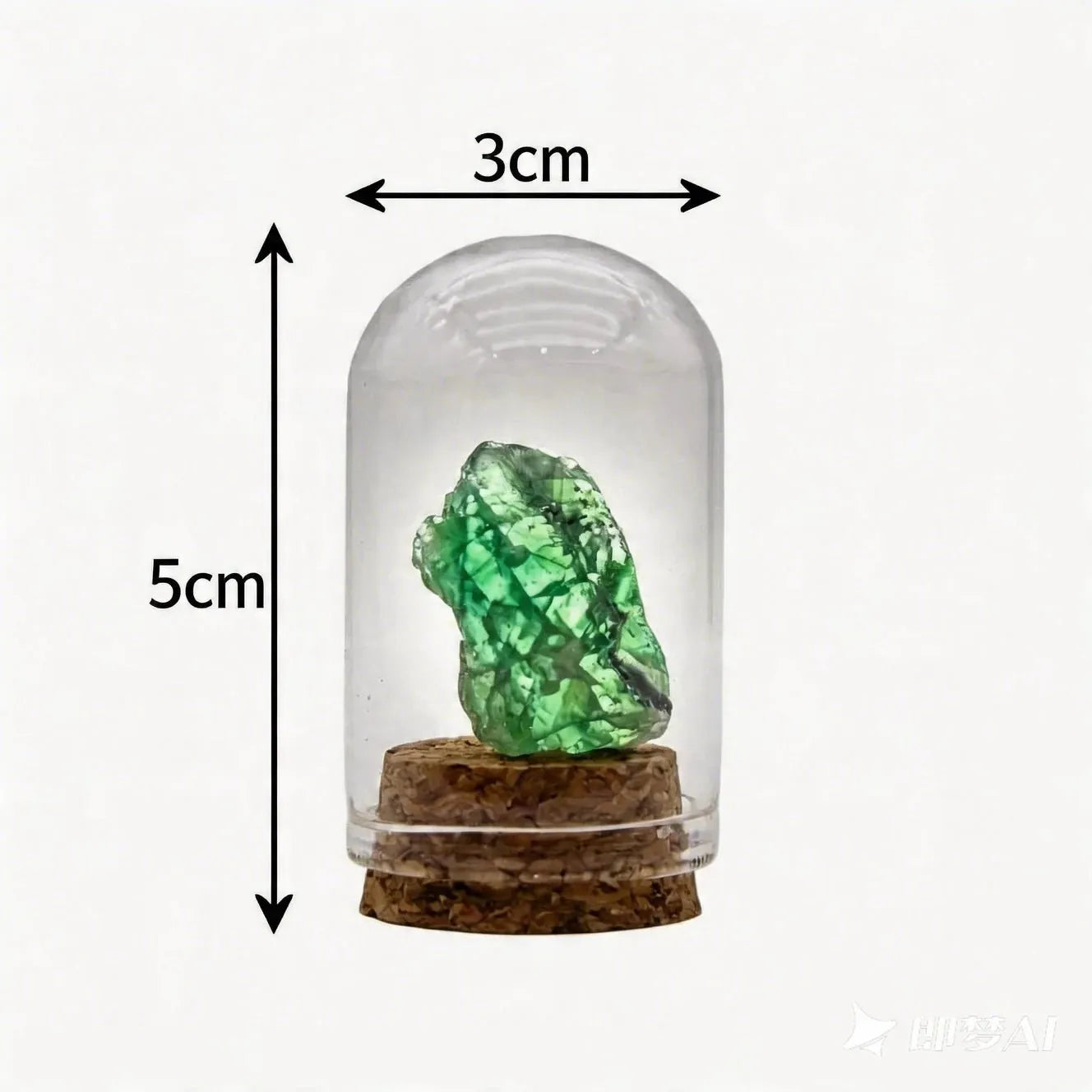 CHIGROVE Mini Raw Green Fluorite Crystal Glass Dome Decor | Natural Healing Crystal for Prosperity & Positive Energy - ChiGrove