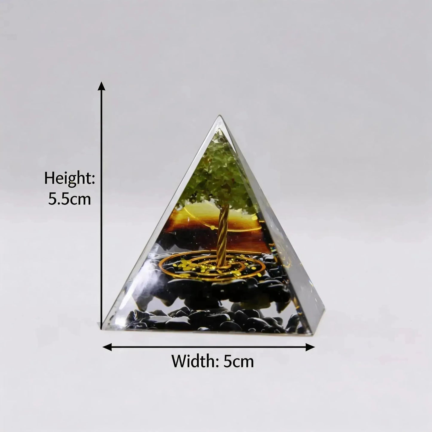 CHIGROVE Natural Peridot Tree of Life Orgone Pyramid | Healing Crystal for Calm & Spiritual Balance - ChiGrove