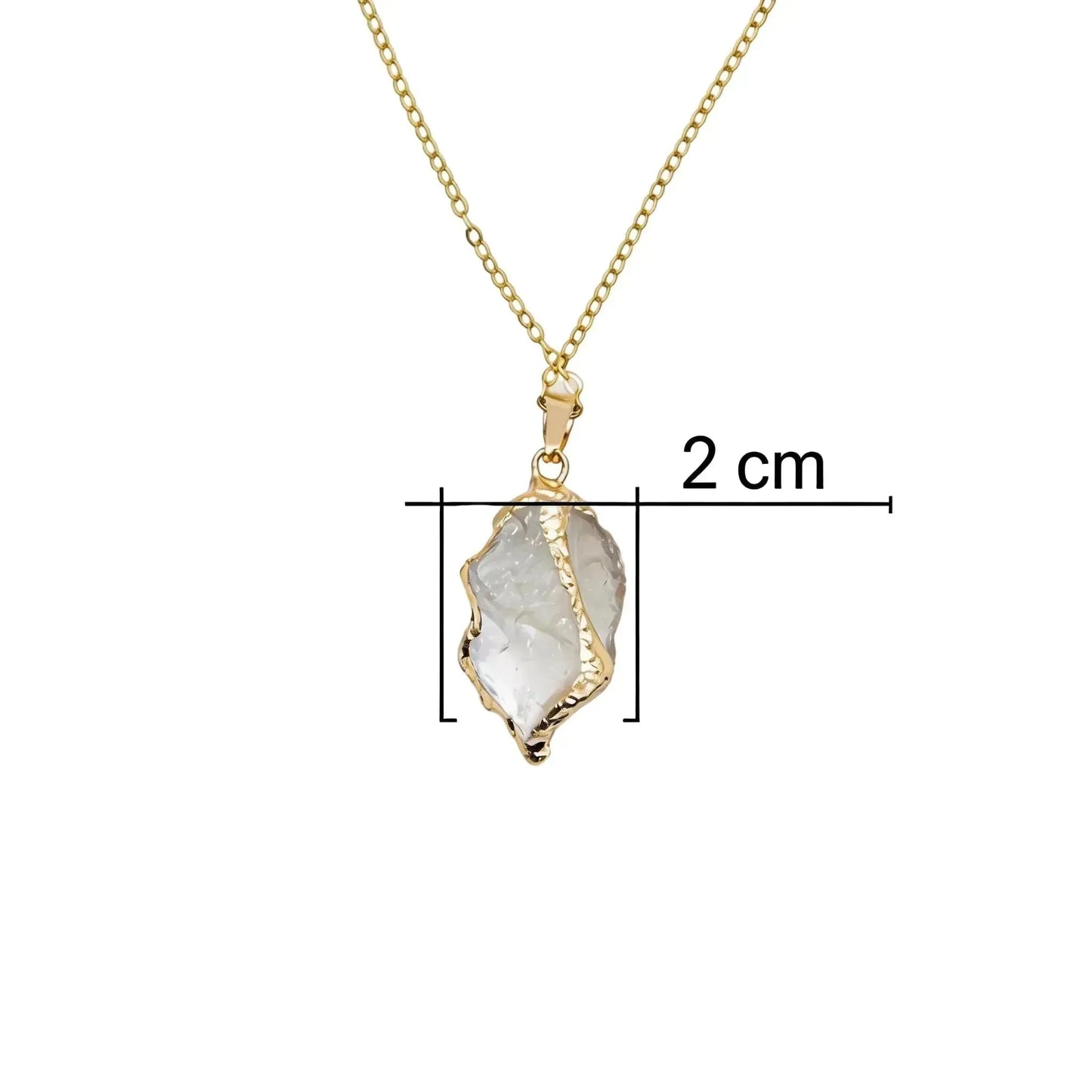 CHIGROVE Natural Raw Clear Quartz Crystal Necklace | Healing Jewelry for Women Daily Wear - ChiGrove