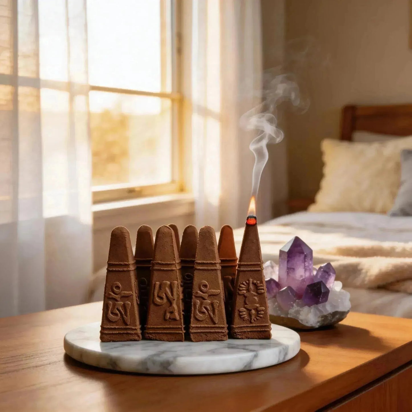CHIGROVE Natural Sandalwood Incense Cones Set | Spiritual Meditation Healing Supplies - ChiGrove
