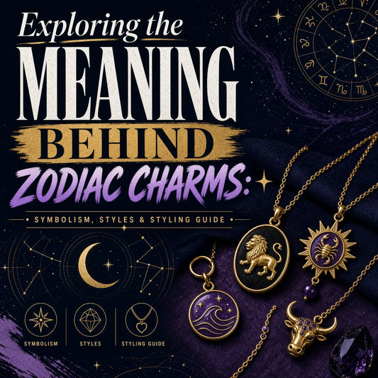 Woman wearing a layered gold necklace featuring a delicate zodiac pendant