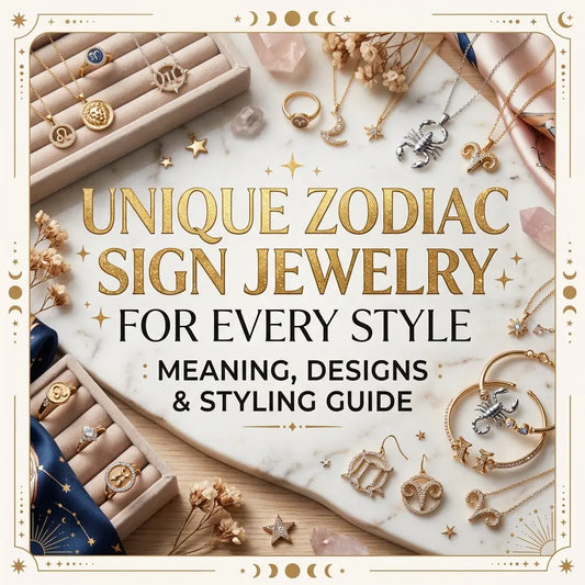 Close-up of a woman’s hands styling personalized horoscope rings for everyday wear