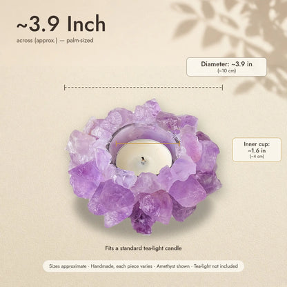 The Crystal Bloom Tea-Light Holder — Raw Natural Crystal Candle Holder