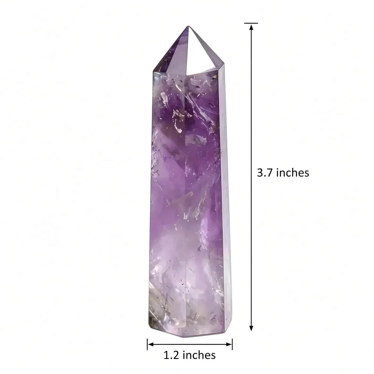 Obsidian crystal tower, 3.9" H × 0.8" W
