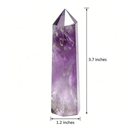Obsidian crystal tower, 3.9" H × 0.8" W