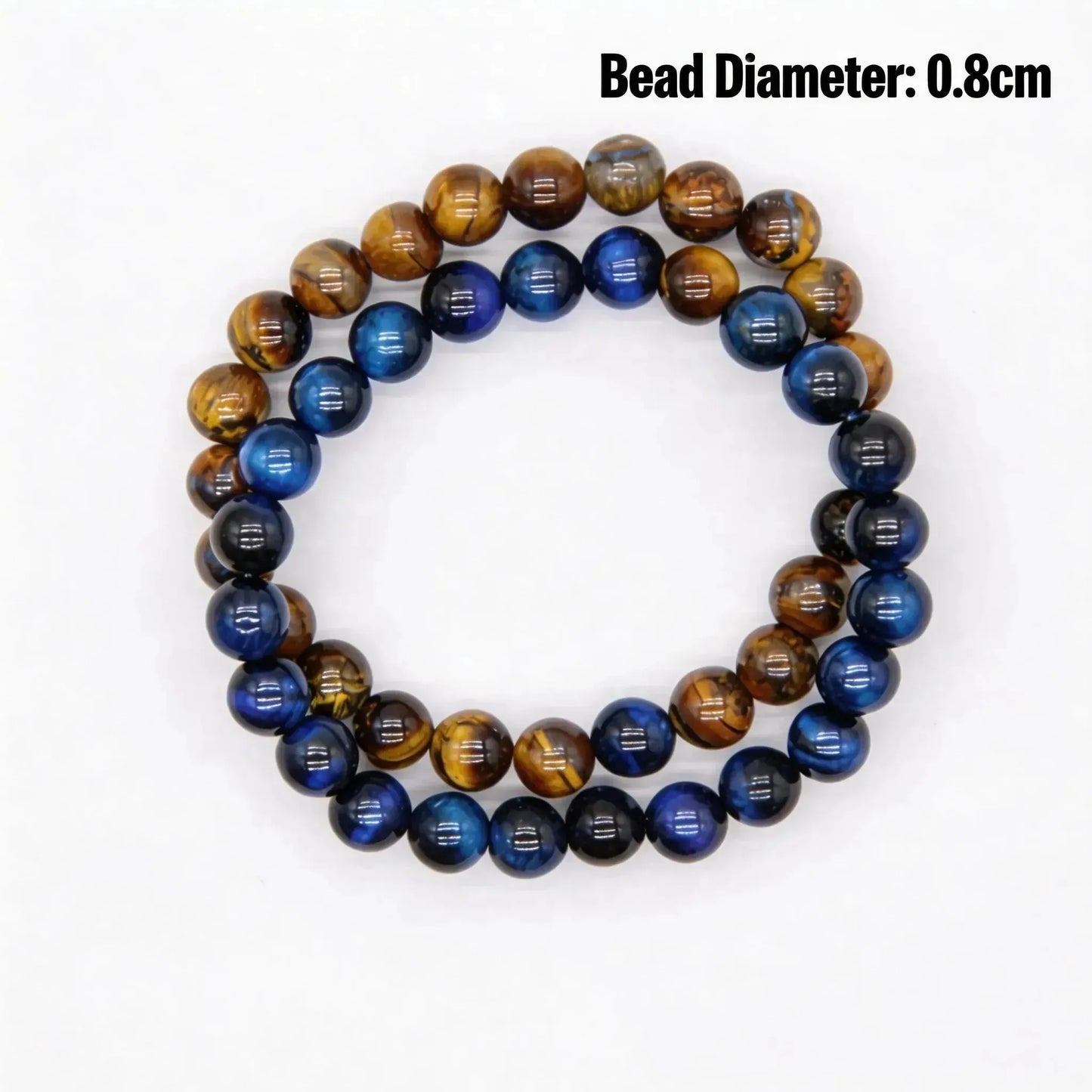 CHIGROVE Natural Blue & Brown Tiger Eye Bracelet Set | Healing Crystal Jewelry for Love & Daily Wear - ChiGrove