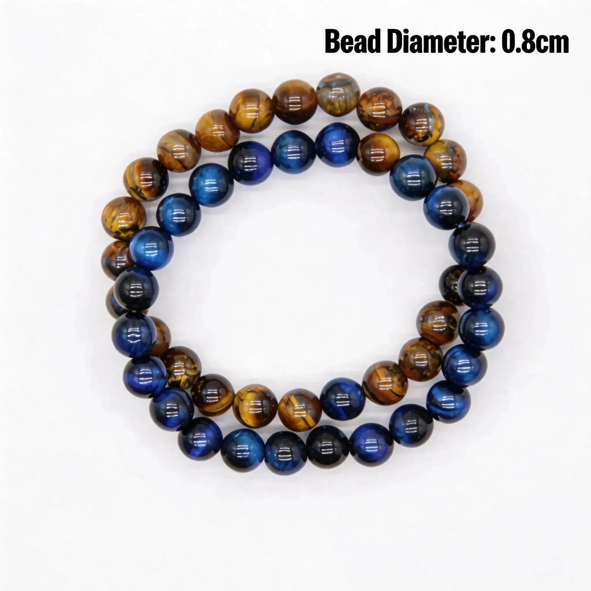 CHIGROVE Natural Blue & Brown Tiger Eye Bracelet Set | Healing Crystal Jewelry for Love & Daily Wear - ChiGrove