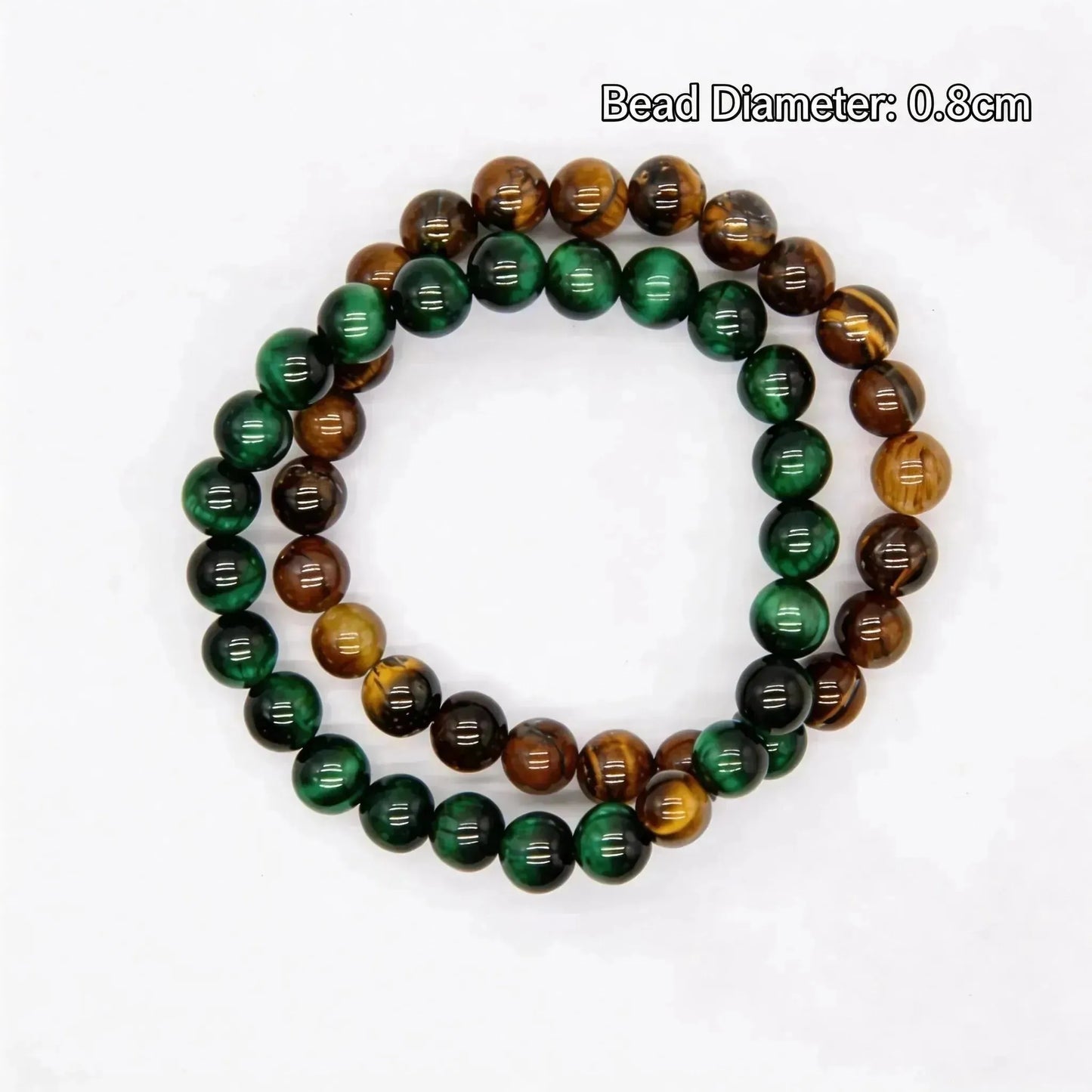 CHIGROVE Natural Green & Brown Tiger Eye Bracelet Set | Healing Crystal Jewelry for Love & Daily Wear - ChiGrove