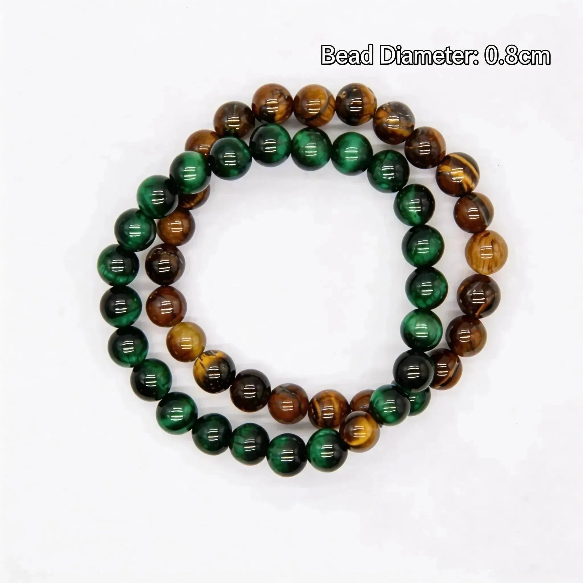 CHIGROVE Natural Green & Brown Tiger Eye Bracelet Set | Healing Crystal Jewelry for Love & Daily Wear - ChiGrove
