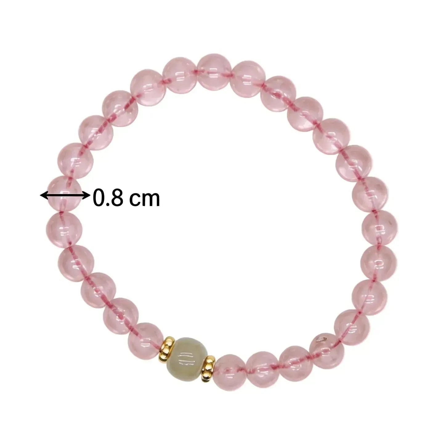 CHIGROVE Natural Rose Quartz Crystal Bracelet with Jade Accent | Healing Crystal Jewelry for Love & Daily Wear - ChiGrove