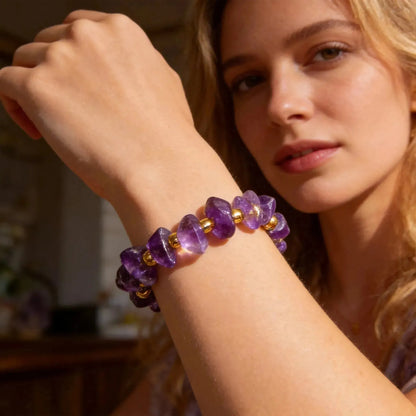 CHIGROVE Natural Amethyst Chip Bracelet | Healing Crystal Jewelry for Love & Daily Wear - ChiGrove