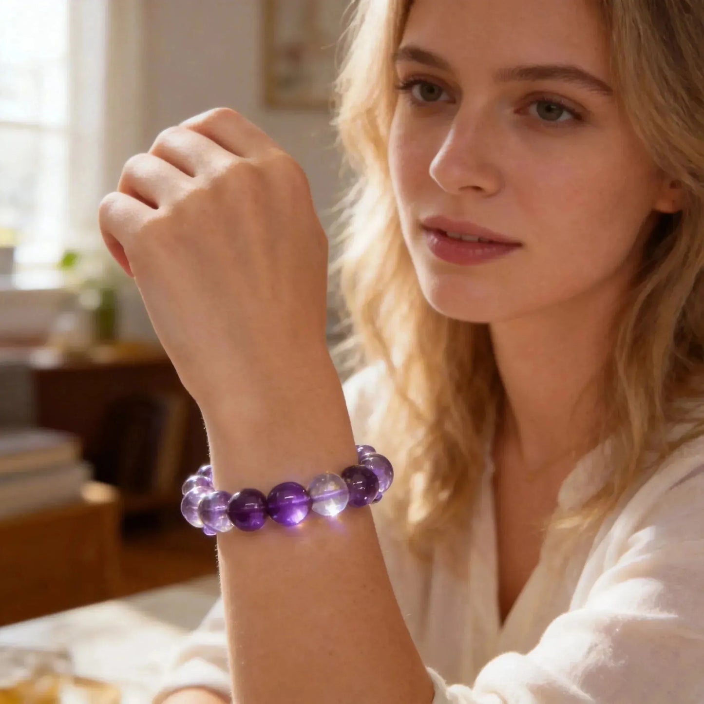 CHIGROVE Natural Amethyst Crystal Bracelet | Healing Crystal Jewelry for Love & Daily Wear - ChiGrove