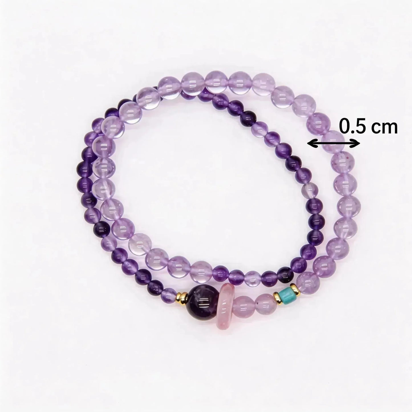 CHIGROVE Natural Amethyst Double Laye Bracelet | Healing Crystal Jewelry for Love & Daily Wear - ChiGrove