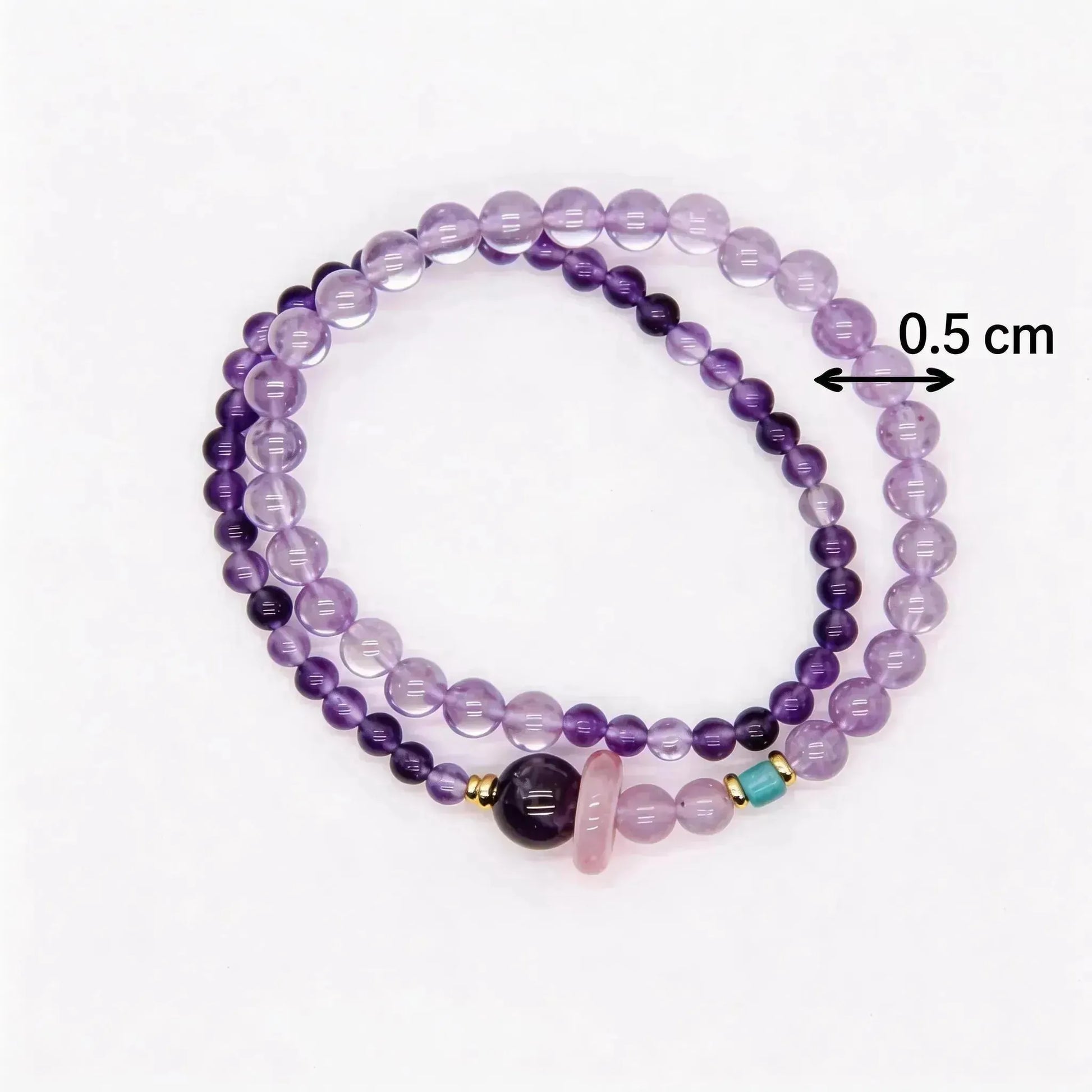 CHIGROVE Natural Amethyst Double Laye Bracelet | Healing Crystal Jewelry for Love & Daily Wear - ChiGrove
