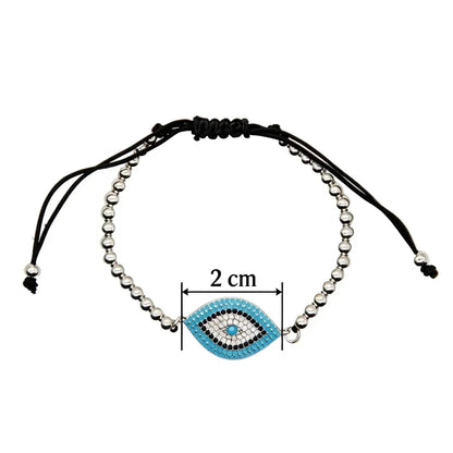 CHIGROVE Blue Evil Eye Beaded Bracelet | Adjustable Lucky Protection Jewelry for Women Daily Wear - ChiGrove