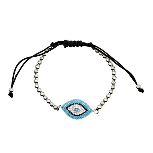 CHIGROVE Blue Evil Eye Beaded Bracelet | Adjustable Lucky Protection Jewelry for Women Daily Wear - ChiGrove