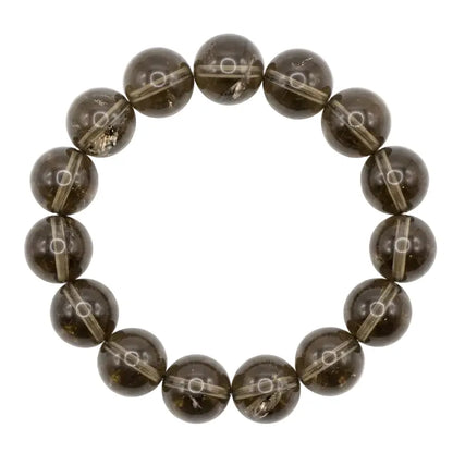 Smoky Quartz Grounding Bracelet — Natural Large Bead, 14mm