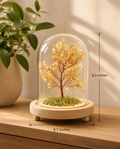 Citrine glow tree, 6.1" H × 4.7" W