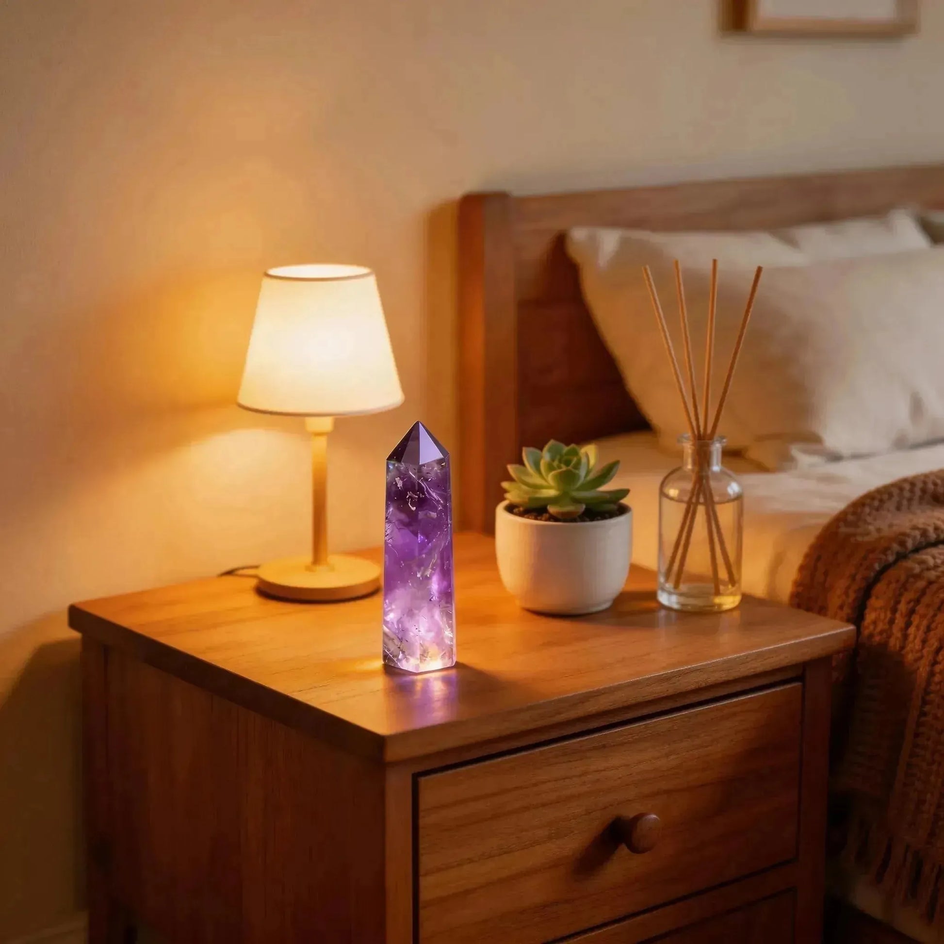 CHIGROVE Natural Amethyst Crystal Obelisk | Spiritual Crystal for Protection & Energy Focus - ChiGrove