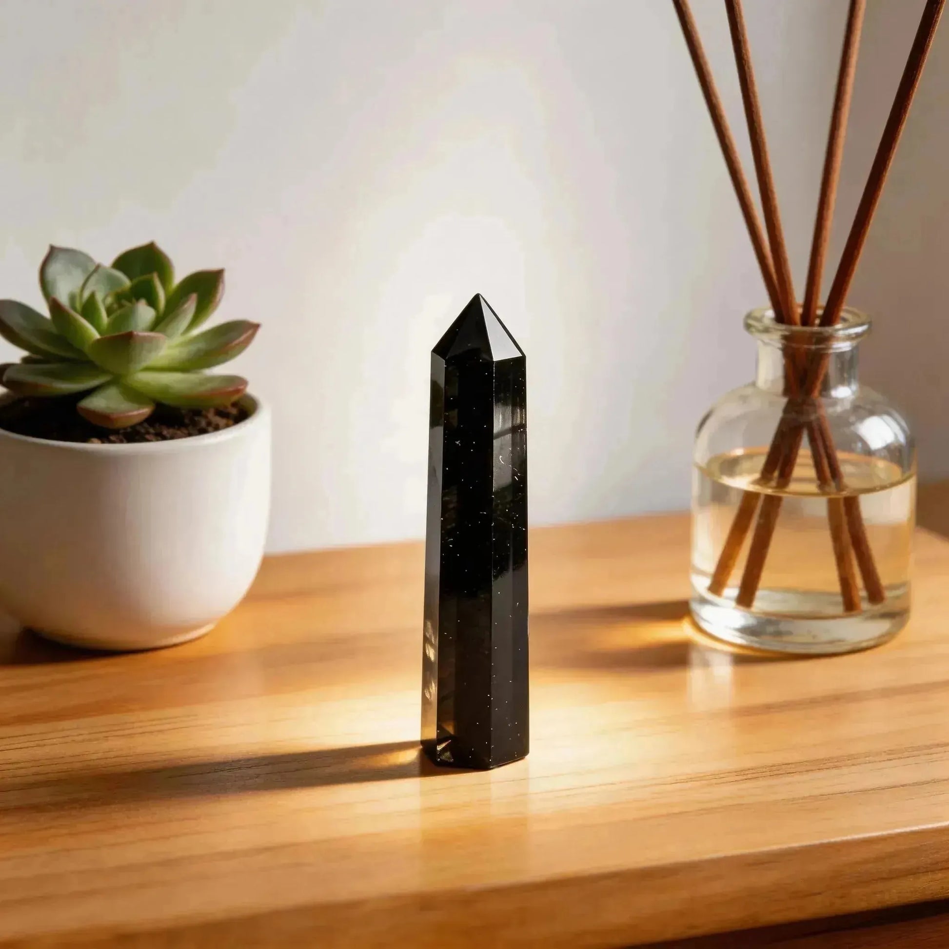 CHIGROVE Natural Obsidian Obelisk | Spiritual Crystal for Protection & Energy Focus - ChiGrove