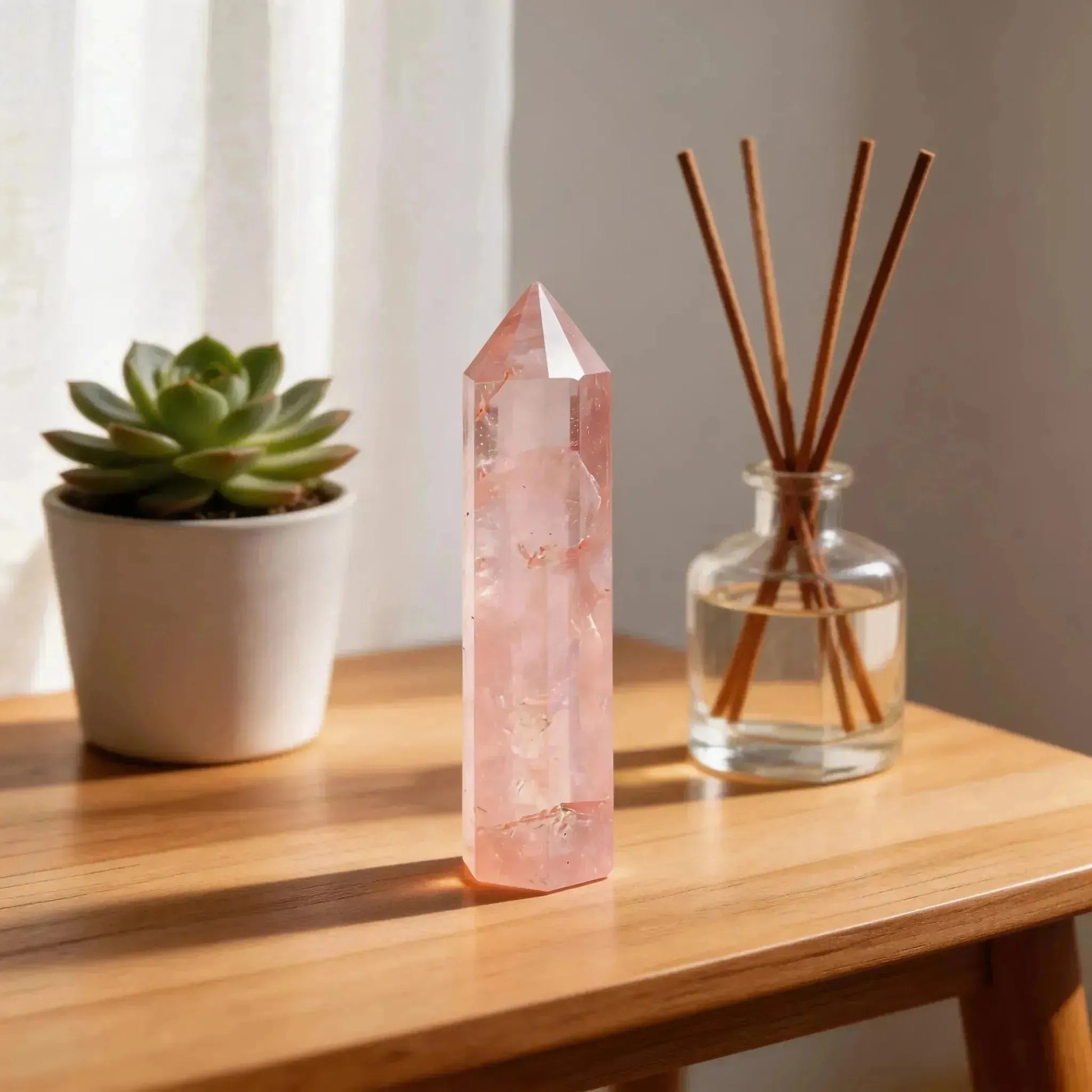 CHIGROVE Natural Rose Quartz Crystal Obelisk | Spiritual Crystal for Protection & Energy Focus - ChiGrove