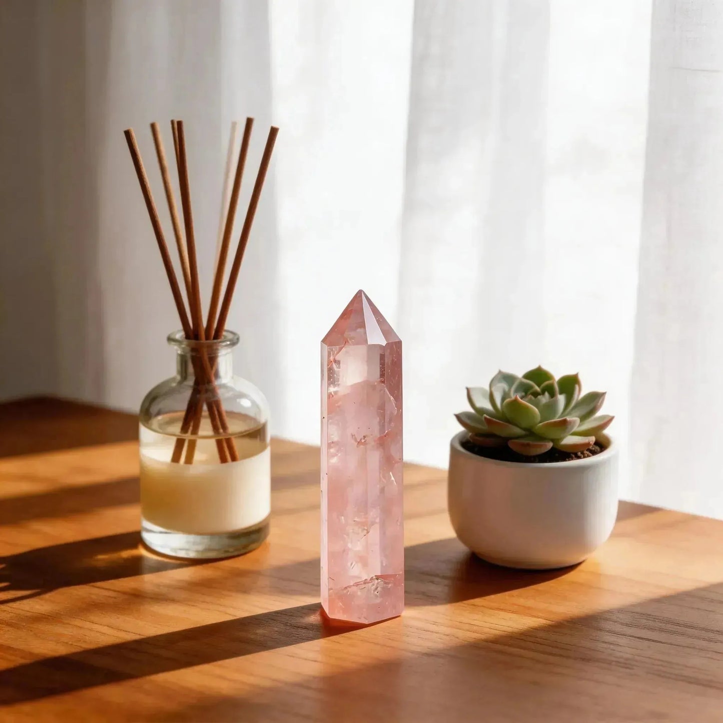 CHIGROVE Natural Rose Quartz Crystal Obelisk | Spiritual Crystal for Protection & Energy Focus - ChiGrove