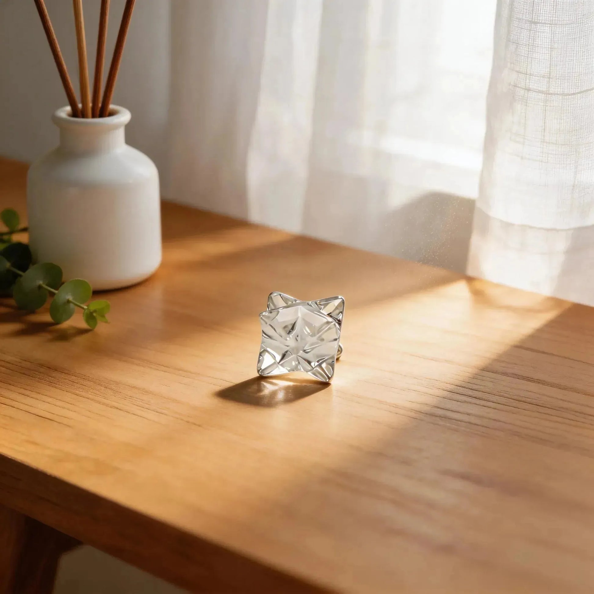 CHIGROVE Natural Clear Quartz Hexagram | Unique Healing Jewelry for Meditation & Gifts - ChiGrove