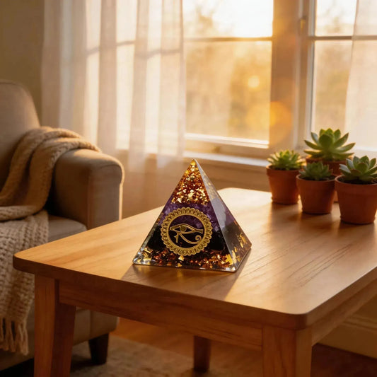 CHIGROVE NaturalEye of Horus Orgone Pyramid | Healing Crystal for Calm & Spiritual Balance - ChiGrove