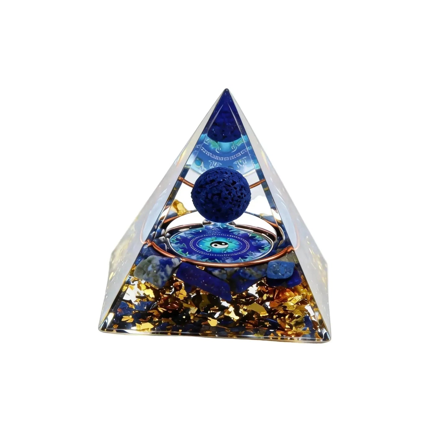 CHIGROVE Natural Lapis Lazuli Orgone Pyramid | Healing Crystal for Calm & Spiritual Balance - ChiGrove