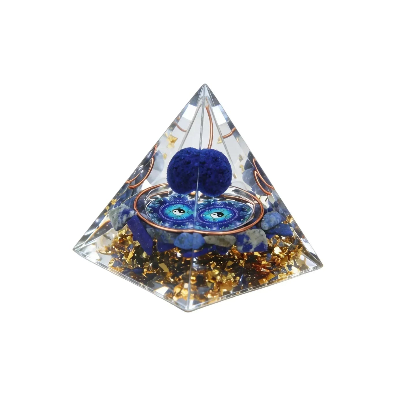 CHIGROVE Natural Lapis Lazuli Orgone Pyramid | Healing Crystal for Calm & Spiritual Balance - ChiGrove