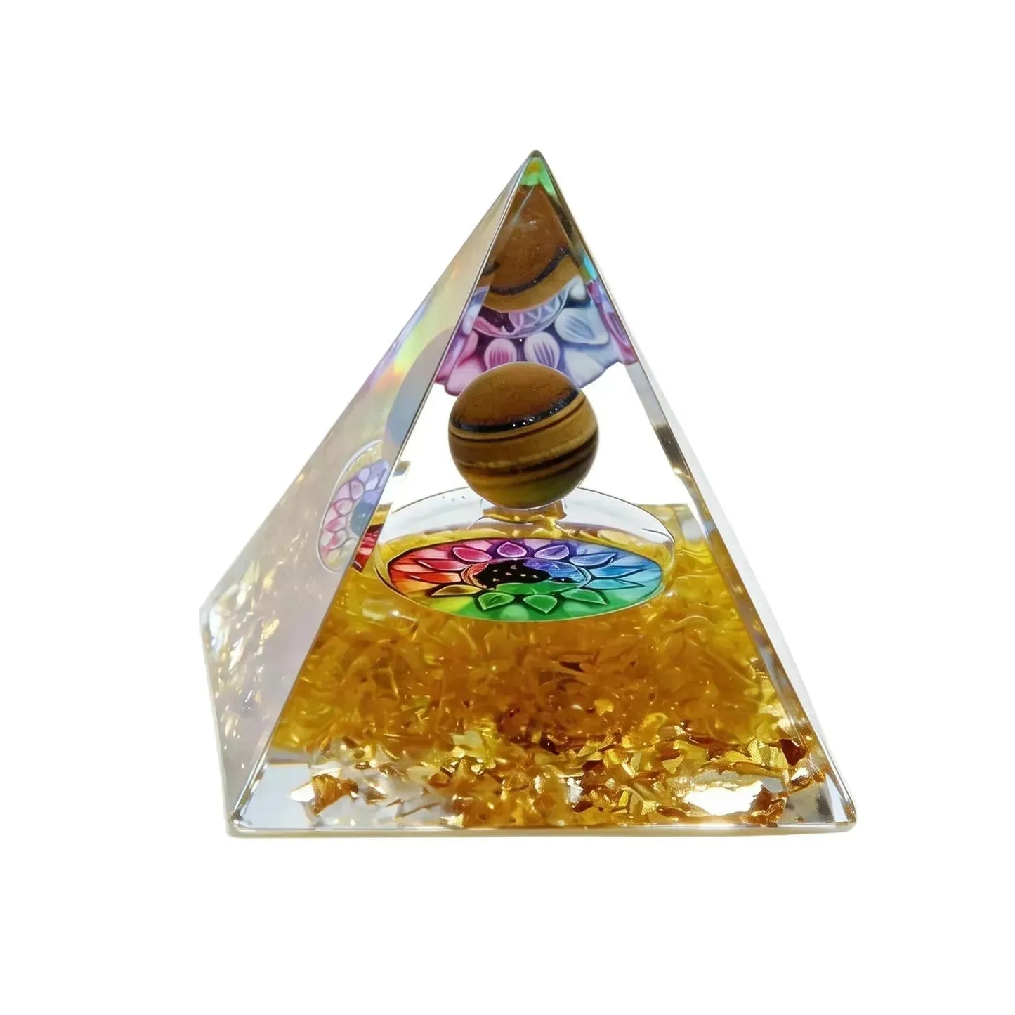 CHIGROVE Natural 7 Chakra Orgone Pyramid | Healing Crystal for Calm & Spiritual Balance - ChiGrove