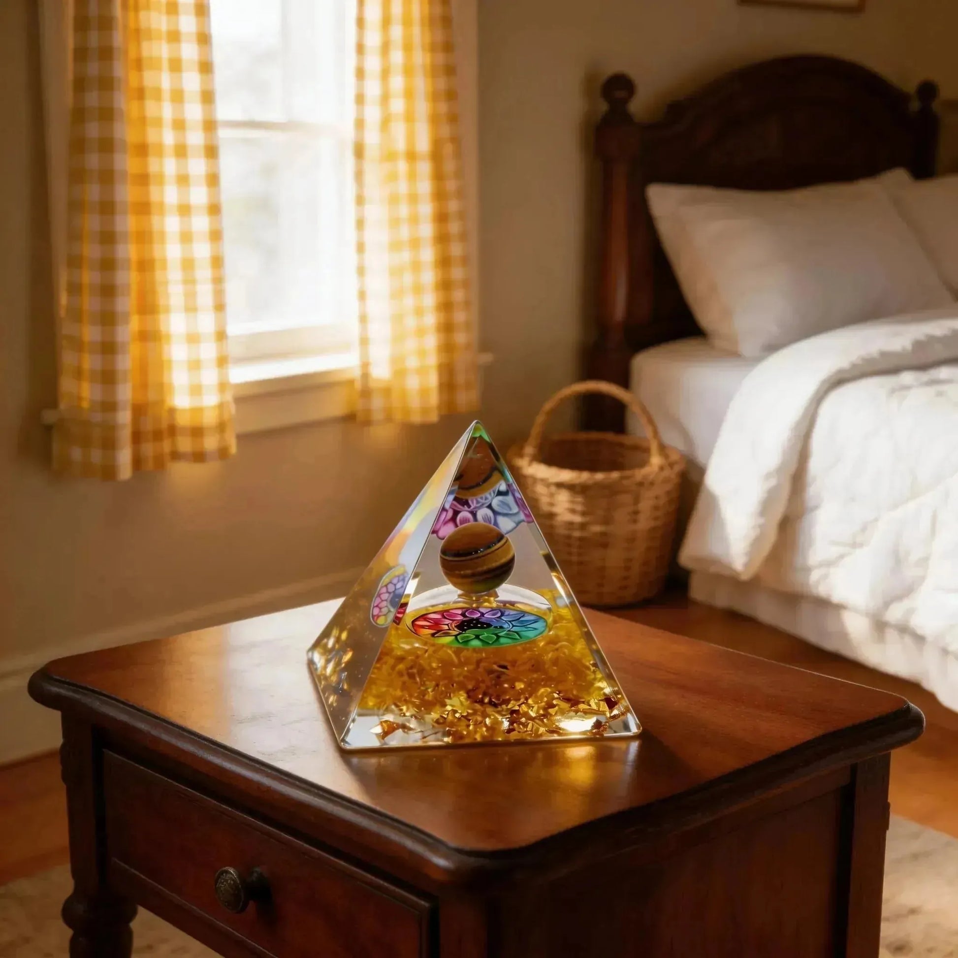 CHIGROVE Natural 7 Chakra Orgone Pyramid | Healing Crystal for Calm & Spiritual Balance - ChiGrove