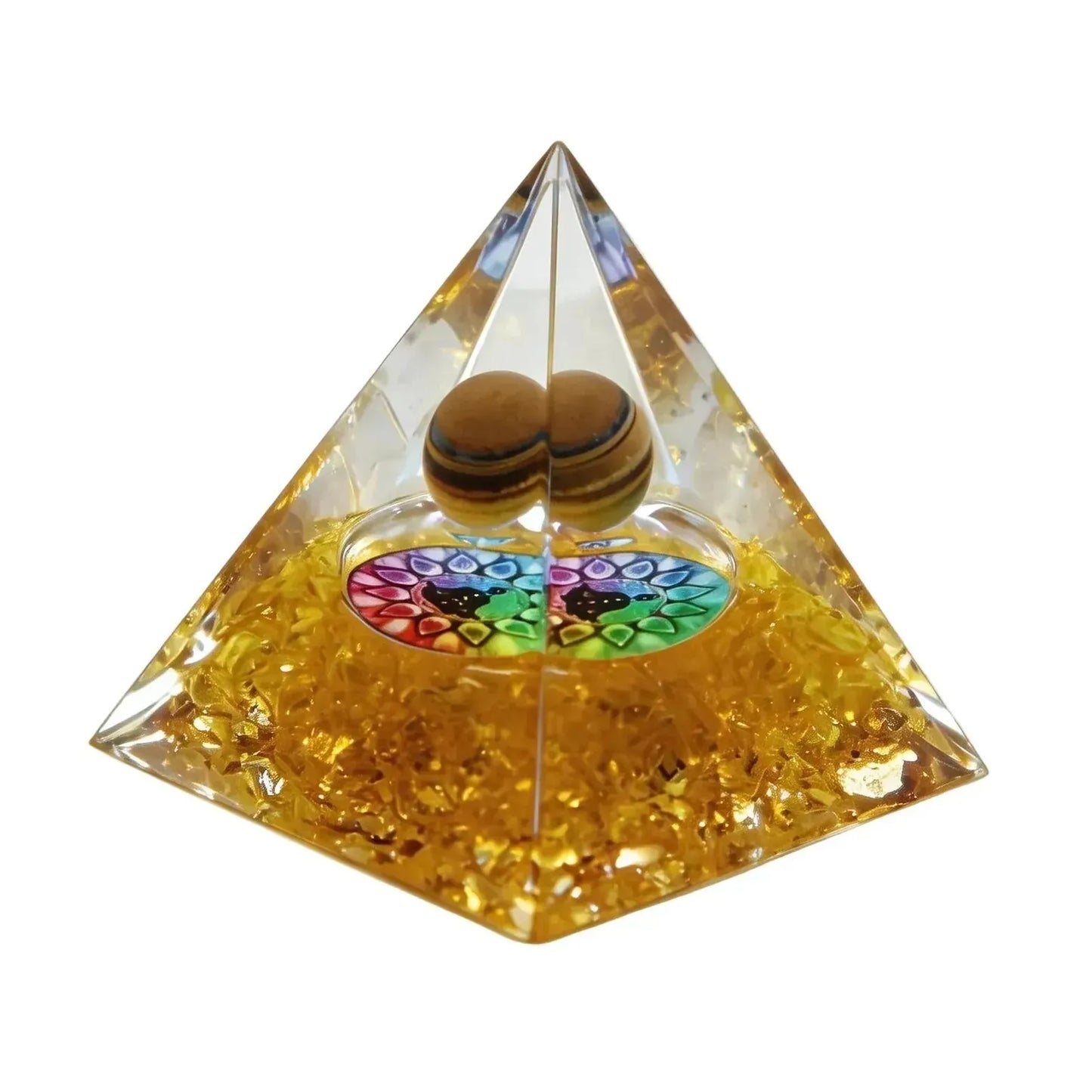 CHIGROVE Natural 7 Chakra Orgone Pyramid | Healing Crystal for Calm & Spiritual Balance - ChiGrove