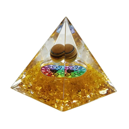 CHIGROVE Natural 7 Chakra Orgone Pyramid | Healing Crystal for Calm & Spiritual Balance - ChiGrove