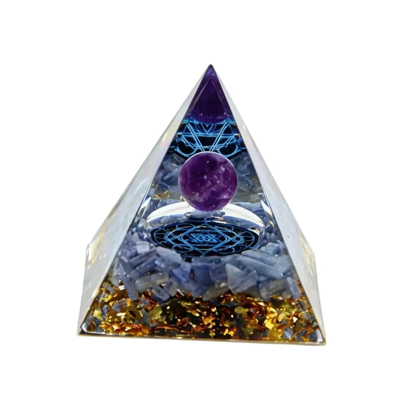 CHIGROVE Natural Amethyst Orgone Pyramid | Healing Crystal for Calm & Spiritual Balance - ChiGrove