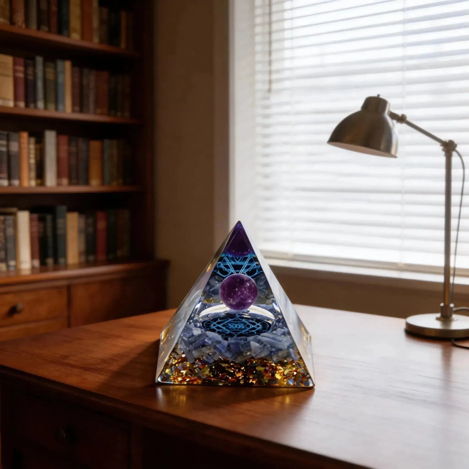 CHIGROVE Natural Amethyst Orgone Pyramid | Healing Crystal for Calm & Spiritual Balance - ChiGrove