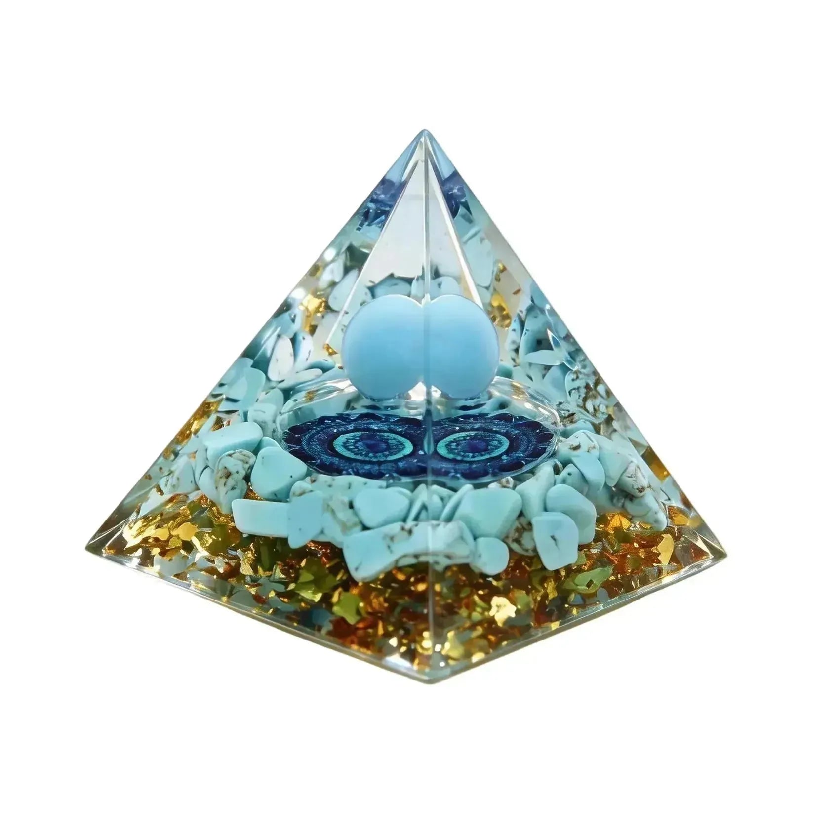 CHIGROVE Natural Turquoise Orgone Pyramid | Healing Crystal for Calm & Spiritual Balance - ChiGrove