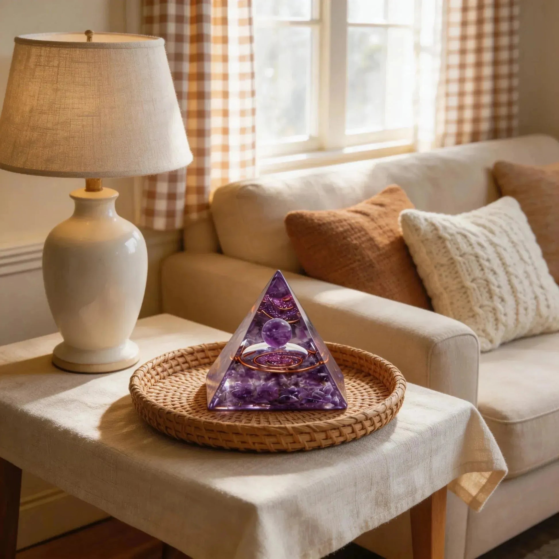 CHIGROVE Natural Amethyst Pyramid | Healing Crystal for Calm & Spiritual Balance - ChiGrove