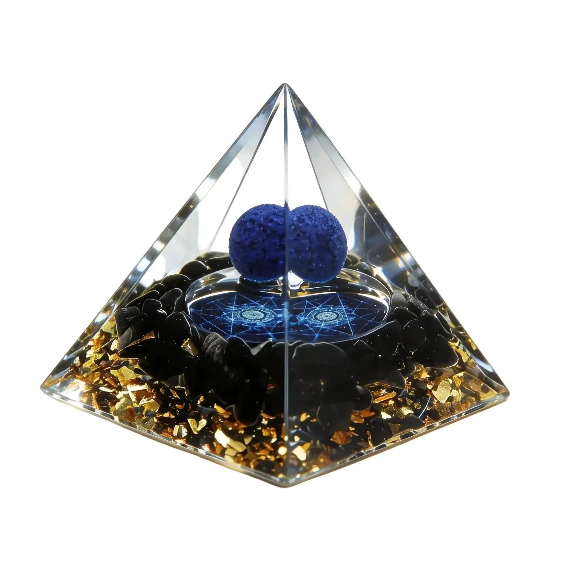 CHIGROVE Natural Lapis Lazuli Orgone Pyramid | Healing Crystal for Calm & Spiritual Balance - ChiGrove