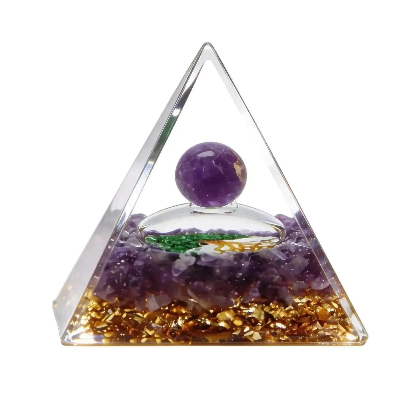 CHIGROVE Natural Amethyst Sphere Orgone Pyramid | Healing Crystal for Calm & Spiritual Balance - ChiGrove