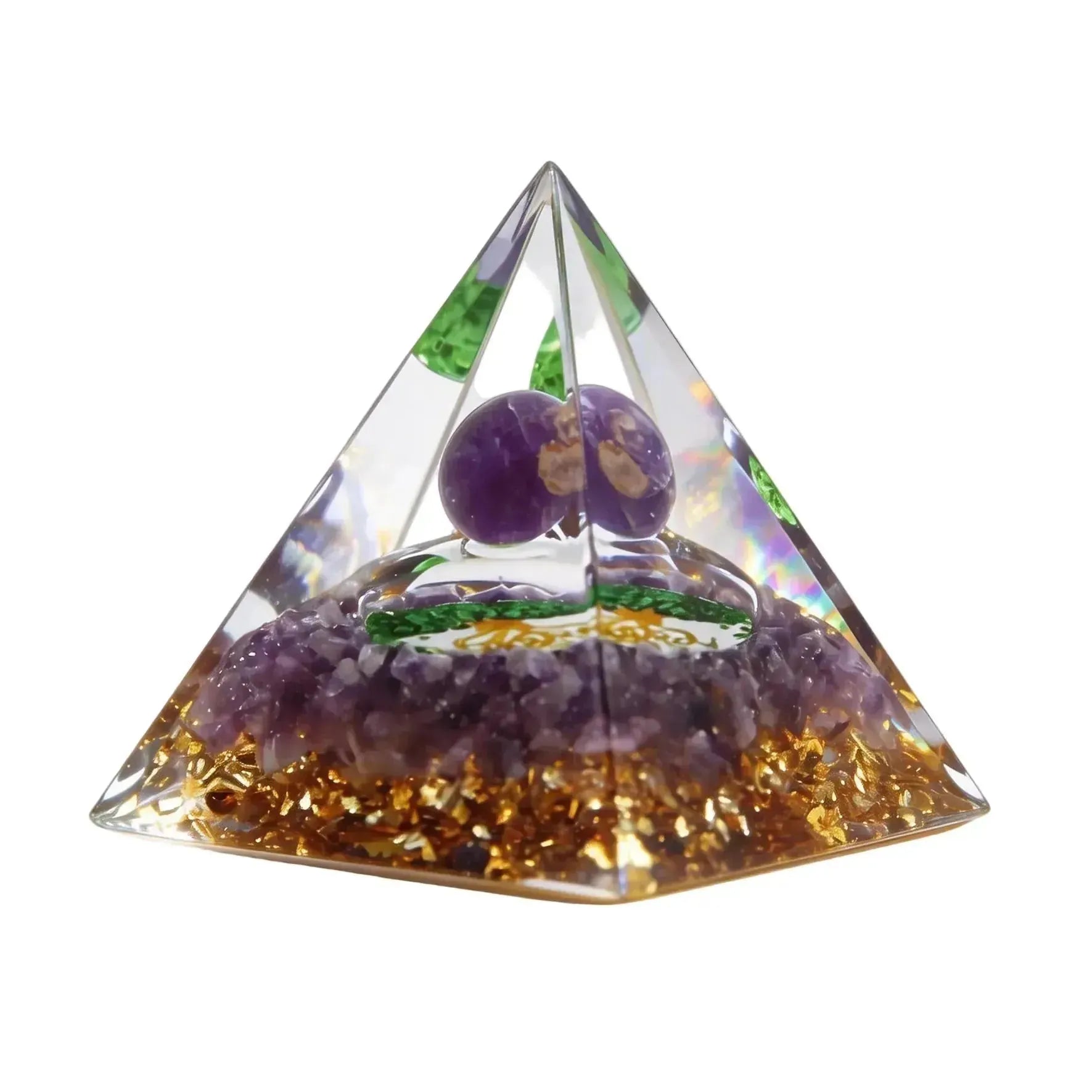 CHIGROVE Natural Amethyst Sphere Orgone Pyramid | Healing Crystal for Calm & Spiritual Balance - ChiGrove