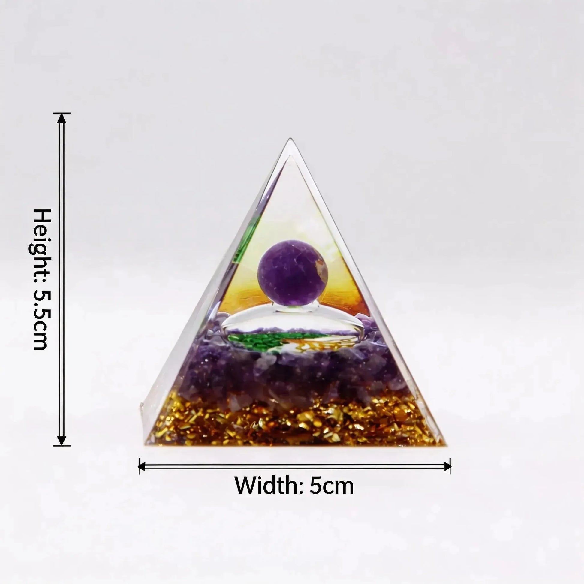 CHIGROVE Natural Amethyst Sphere Orgone Pyramid | Healing Crystal for Calm & Spiritual Balance - ChiGrove