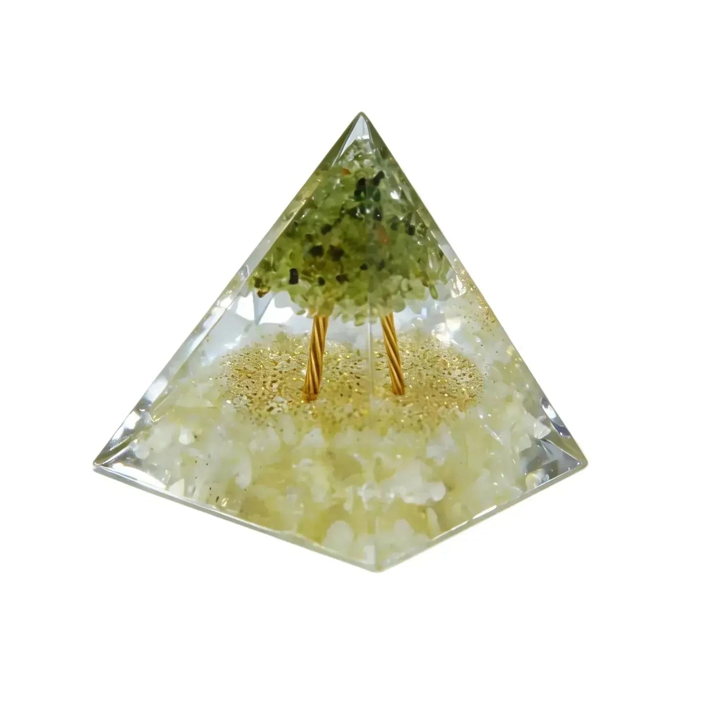 CHIGROVE Natural Peridot Tree of Life Pyramid | Healing Crystal for Calm & Spiritual Balance - ChiGrove