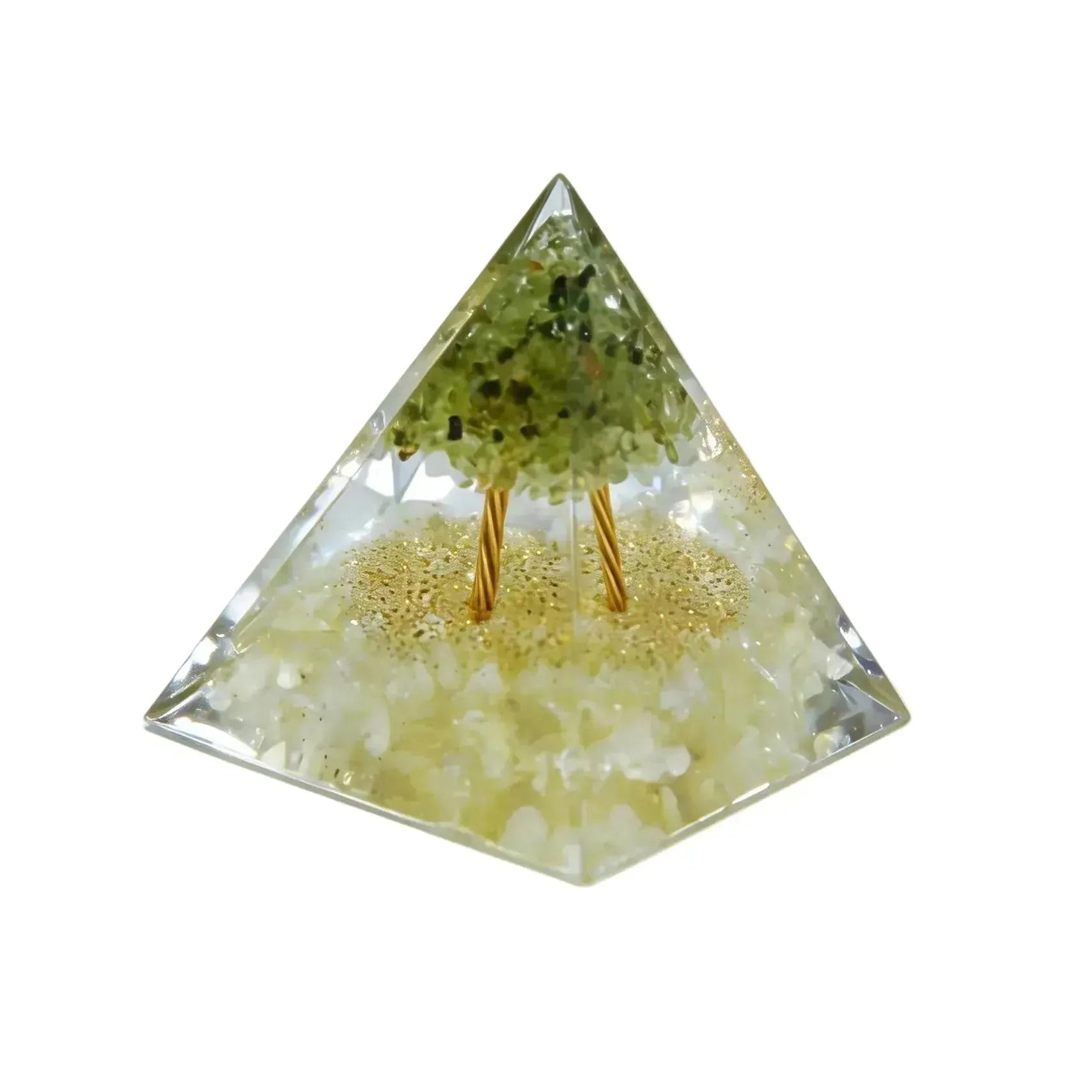 CHIGROVE Natural Peridot Tree of Life Pyramid | Healing Crystal for Calm & Spiritual Balance - ChiGrove