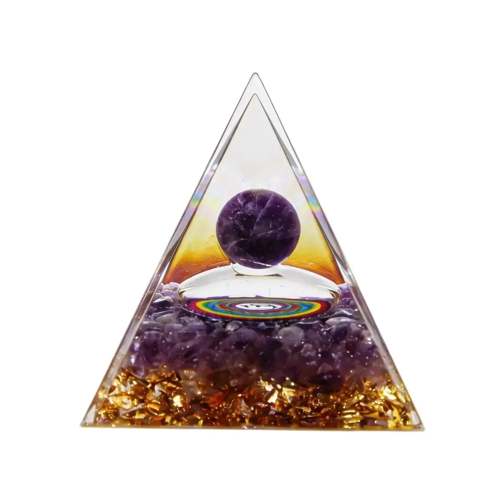 CHIGROVE Natural Amethyst Orgone Pyramid | Healing Crystal for Calm & Spiritual Balance - ChiGrove