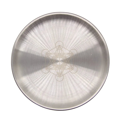 Tree of Life Crystal Display Tray — Engraved Stainless Steel Altar Plate for Crystals, Jewelry & Healing Rituals