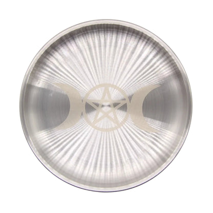 Tree of Life Crystal Display Tray — Engraved Stainless Steel Altar Plate for Crystals, Jewelry & Healing Rituals
