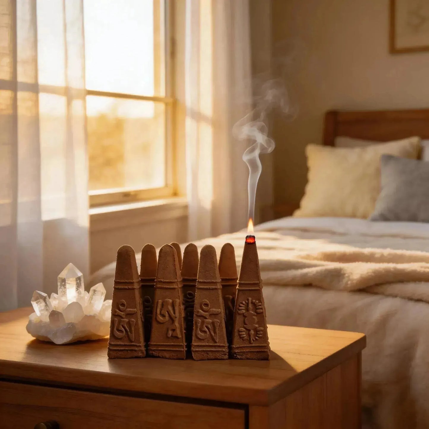 CHIGROVE Natural Sandalwood Incense Cones Set | Spiritual Meditation Healing Supplies - ChiGrove