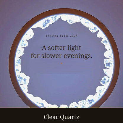 Glow Lamp — Raw Crystal LED Night Light with Wooden Ring